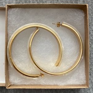 gold & quartz hoop earrings